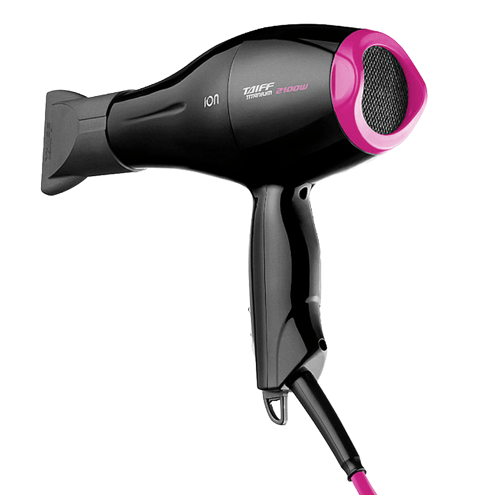 pink＆blackෆ‪チャームෆ‪ Secador de Cabelo Titanium 2100W Pink